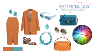Color Naranja, combinaciones, tendencia 2025, Rebeca Valdivia, Asesora de imagen personal, combinación complementaria